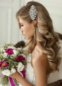 wedding hair with clip