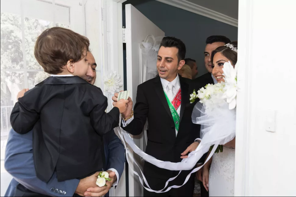 armenian wedding tradition - blocking the door