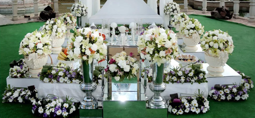 Flowers at Persian Wedding Table