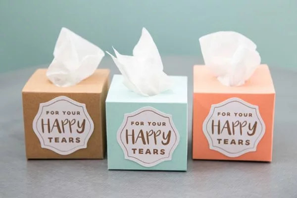 Wedding Day Emergency Kit - Multicolored Happy Tears Tissue Boxes