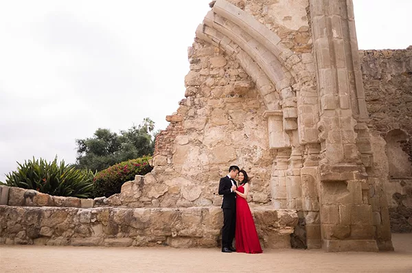 Engagement Photo Shoot - Couple At Mission San Juan Capistrano