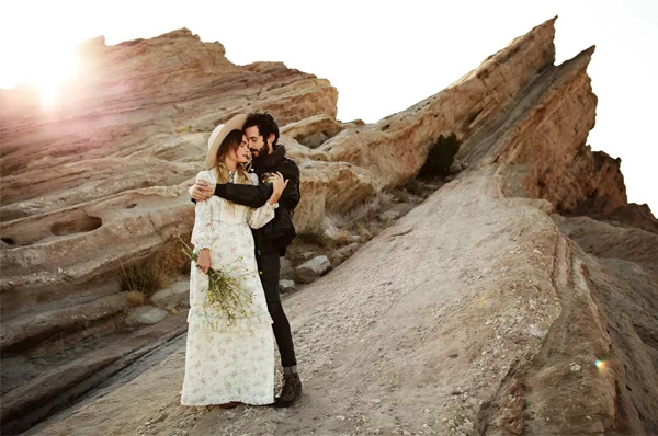 Engagement Photo Shoot - Couple At Vasquez Rocks