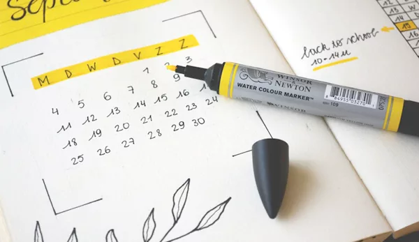 Calendar With Yellow Highlighter