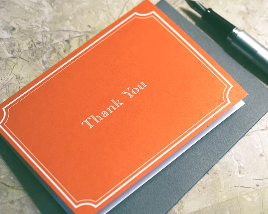 Wedding Hacks - Red Thank You Card With Pen