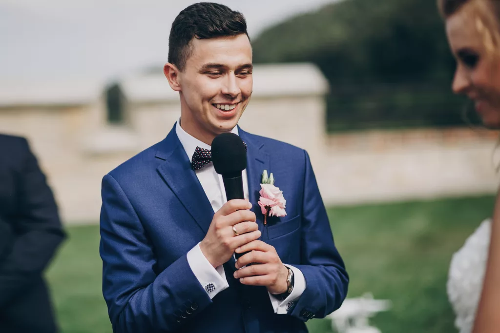 Best man giving speech